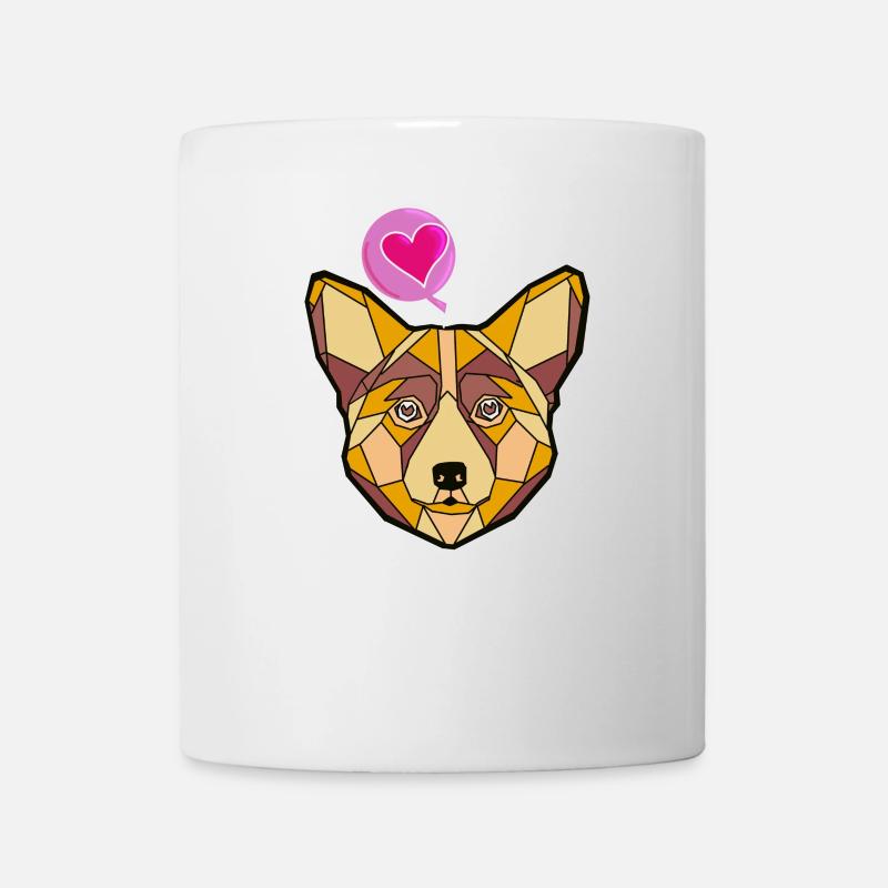 Geometric Dog with Heart - Mug - white