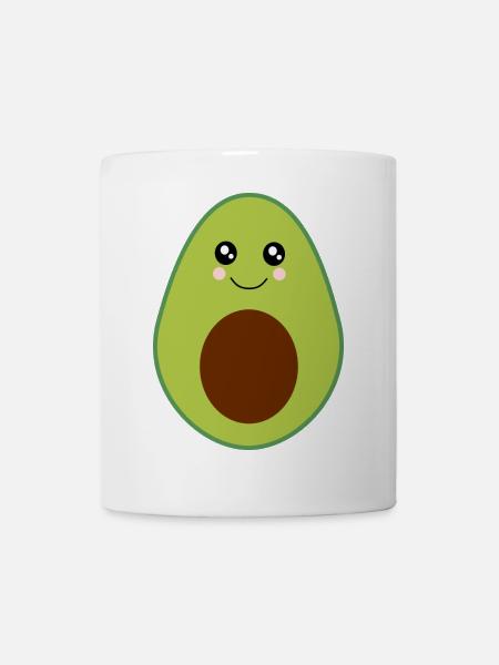 Kawaii, fruits, légumes, végétalien, avocat - Mug blanc - blanc