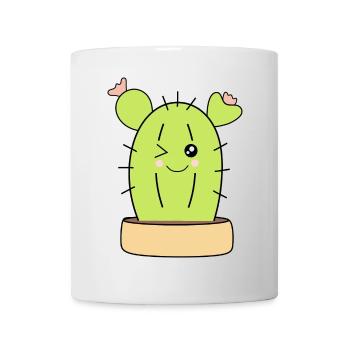  Kawaii Kaktus T-shirt Geschenk Weihnachten - Tasse - Weiß - Vorne