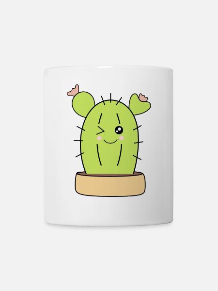 Kawaii Kaktus T-shirt Geschenk Weihnachten - Tasse - Weiß