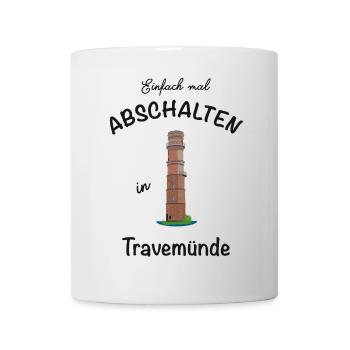 Leuchtturm Travemünde, Ostsee, einfach abschalten - Tasse - Weiß - Vorne