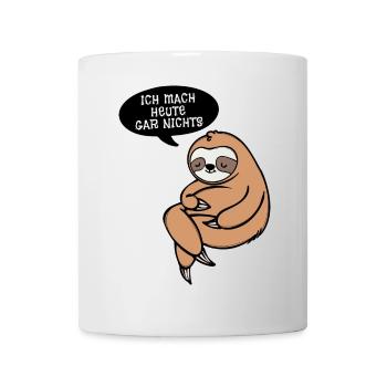 Faul Tier Statement Faultier Relax Schlafen Zoo - Tasse - Weiß - Vorne