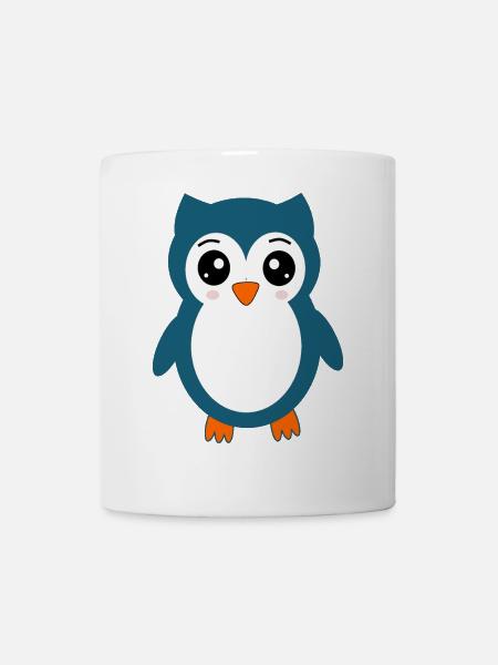 Eule blaue Eule - Tasse - Weiß