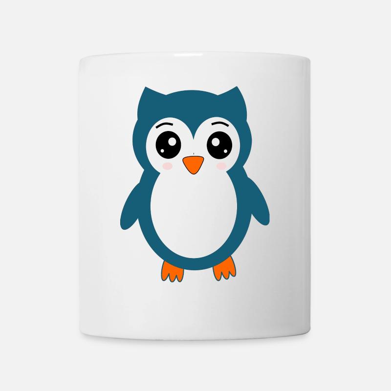 Eule blaue Eule - Tasse - Weiß