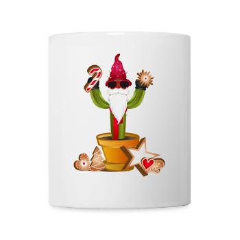 drôle de cactus gnome pour Noël - Mug blanc - blanc - Devant