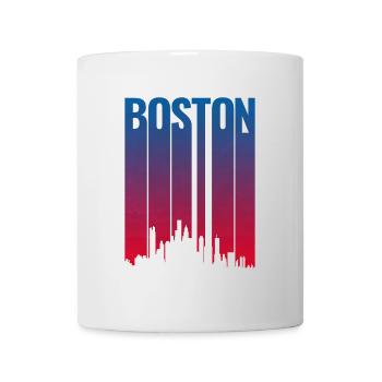 Boston Skyline Gradient Night - Tasse - Weiß - Vorne