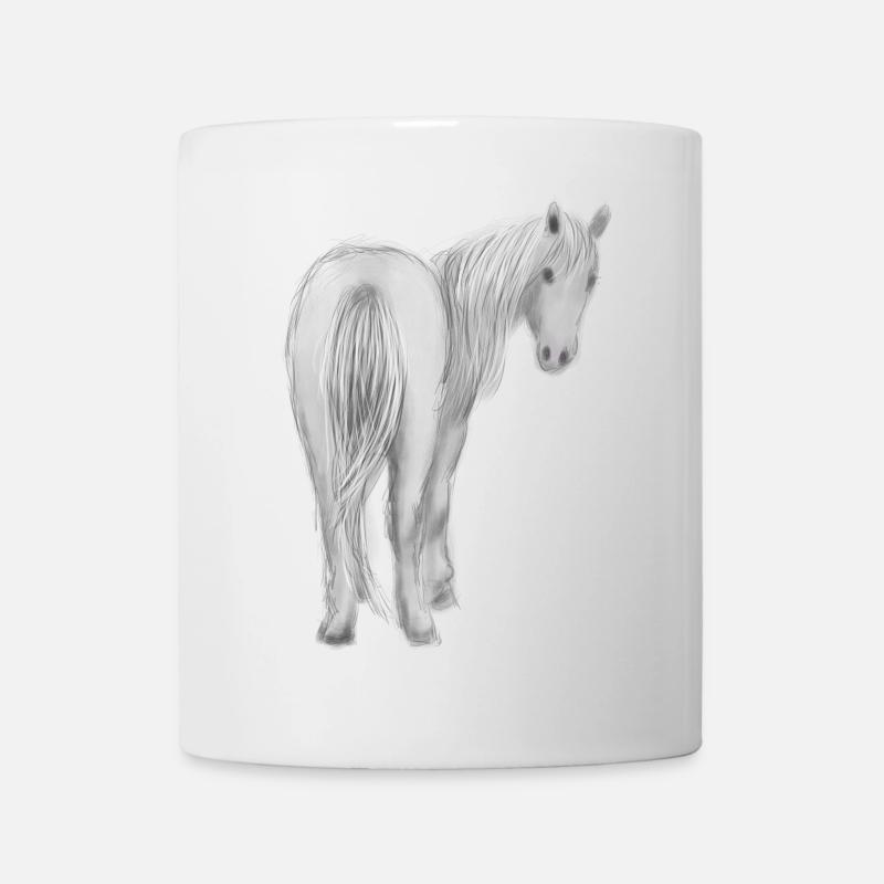 Horse Drawing – Elegant Animal Illustration - Mug - white