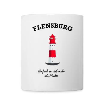 Flensburg Leuchtturm Falshöft, Mehr als Punkte - Tasse - Weiß - Vorne