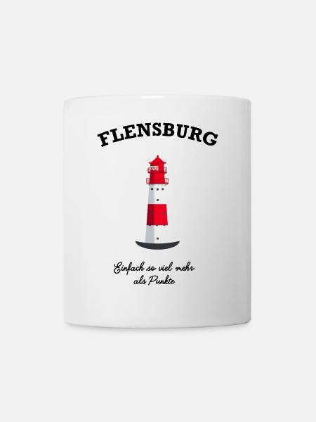 Flensburg Leuchtturm Falshöft, Mehr als Punkte - Tasse - Weiß