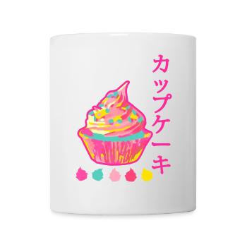 Kawaii Neon Rainbow Japan Cupcake - Tasse - Weiß - Vorne