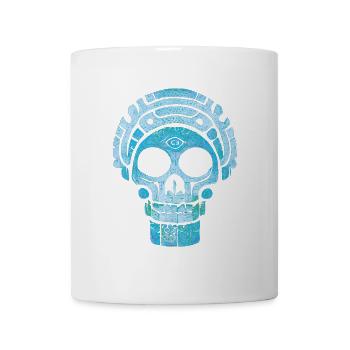 Blauer Maya-Schädel - Tasse - Weiß - Vorne