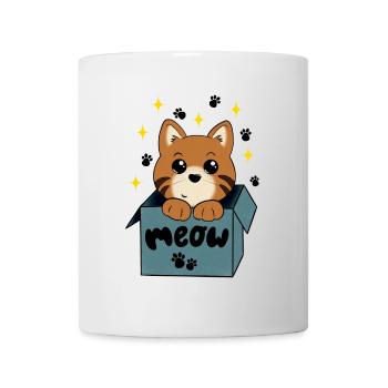 8 1 Cat in a box blank und iphone - Tasse - Weiß - Vorne
