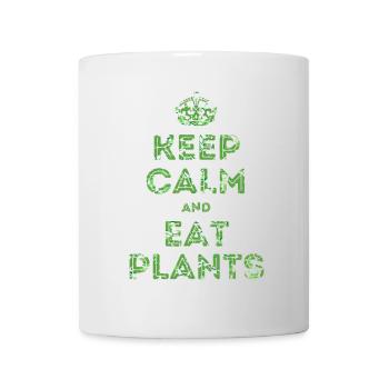 Restez calme et mangez des plantes - Mug blanc - blanc - Devant