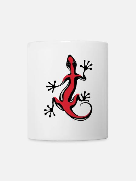 Roter Gecko - Tasse - Weiß