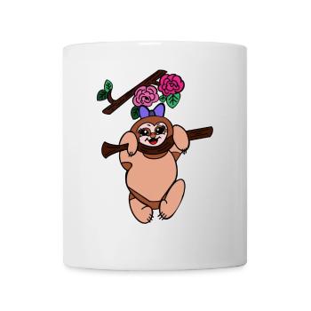 Illustration de paresseux – Motif mignon d’animal de jungle - Mug blanc - blanc - Devant