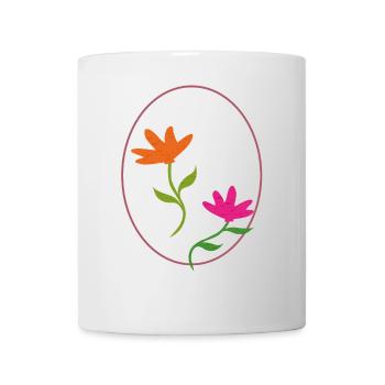 Œuf de Pâques à deux fleurs - Mug blanc - blanc - Devant