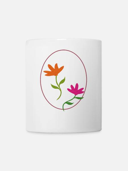 Osterei mit zwei Blumen - Tasse - Weiß