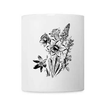 Daffodils Flowers Spring Rock Crystal - Mug - white - Front