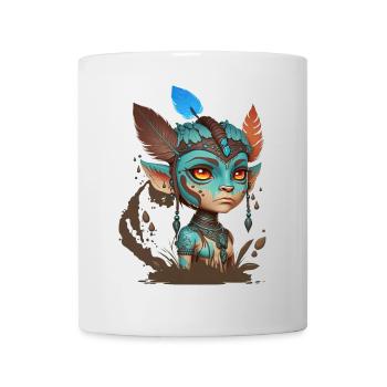 Blaue Maske der Waldgeister – Avatar - Tasse - Weiß - Vorne