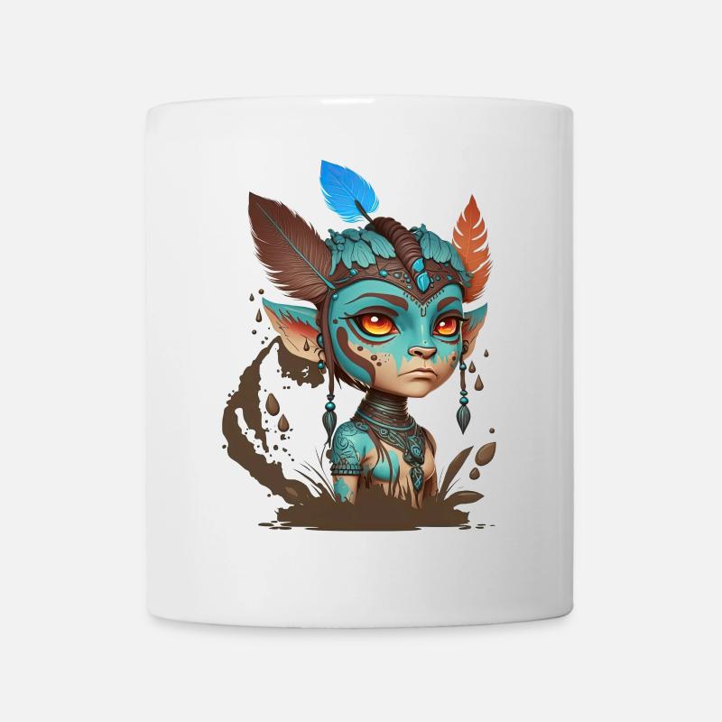 Blaue Maske der Waldgeister – Avatar - Tasse - Weiß