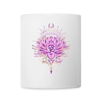 Lotus Lotusblume Om Symbol - Tasse - Weiß - Vorne