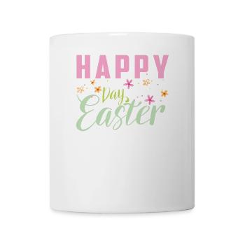 Fröhliches Osterfest Design mit Blumen - Tasse - Weiß - Vorne
