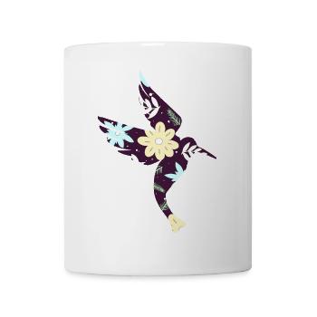 tropische vögel, blumenmuster kolibrisilhouette - Tasse - Weiß - Vorne