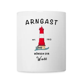 Leuchtturm Arngast, Wilhelmshaven, Ostfriesland - Tasse - Weiß - Vorne