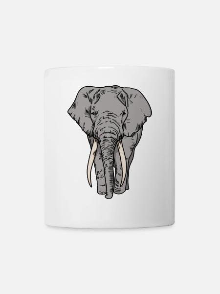 Afrikanischer Elefant - Tasse - Weiß