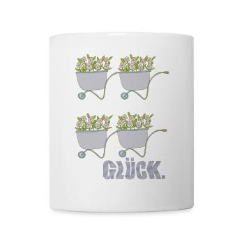 schubkarren glück - Tasse - Weiß - Vorne