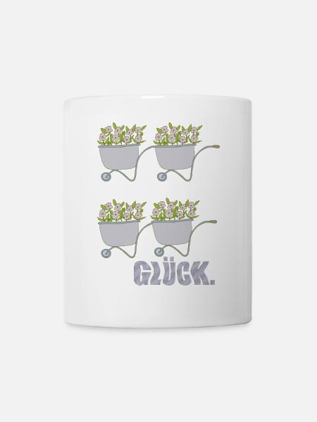 schubkarren glück - Tasse - Weiß