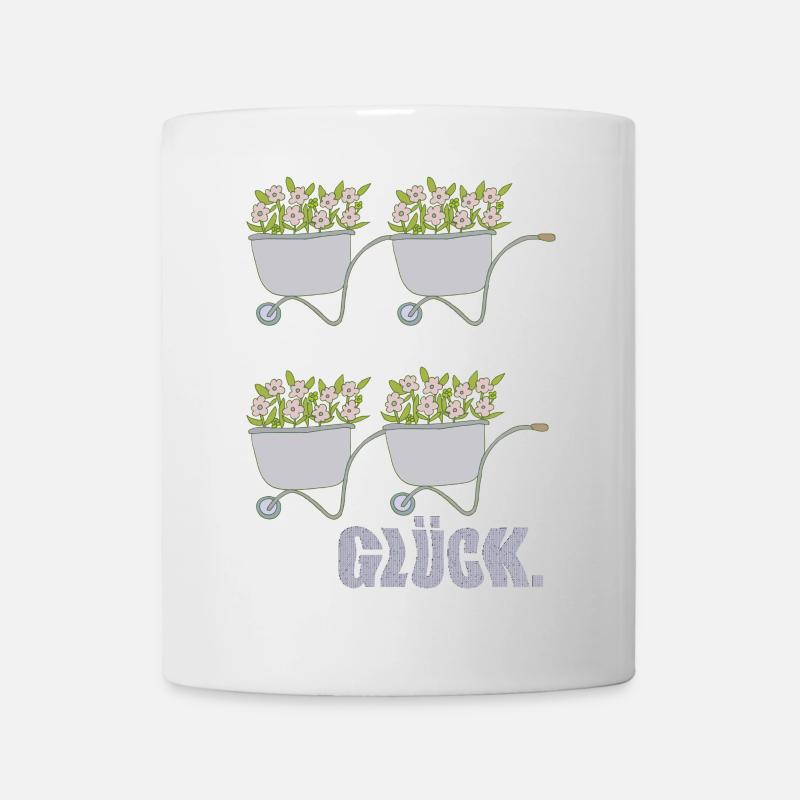 schubkarren glück - Tasse - Weiß