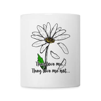 Daisy on Black: Bold White Petals - Mug - white - Front