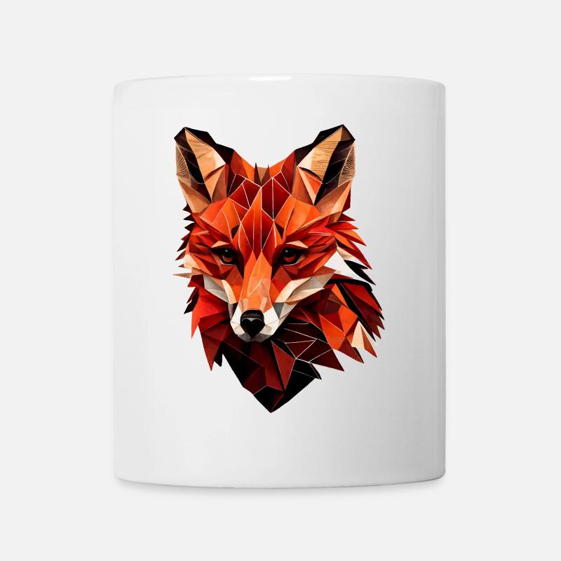 Renard stylisé, Géométrique - Mug blanc - blanc