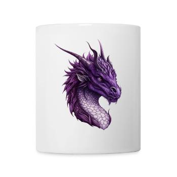 Mächtiger Lila Fantasy Drache - Tasse - Weiß - Vorne