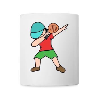 Padelspiel Racket Padel Spieler Tennis Aufschlag - Tasse - Weiß - Vorne