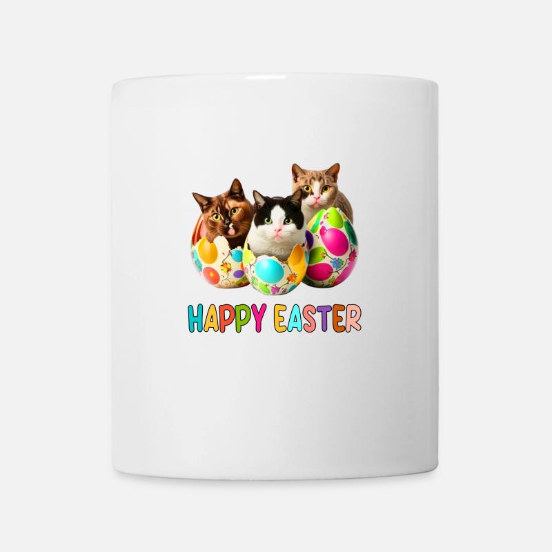 Défilé de chatons et d’œufs de Pâques - Mug blanc - blanc