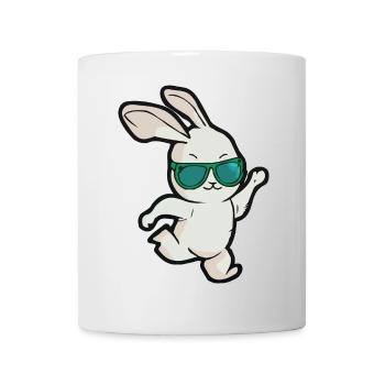 Danses de lapin de Pâques avec lunettes de soleil - Mug blanc - blanc - Devant