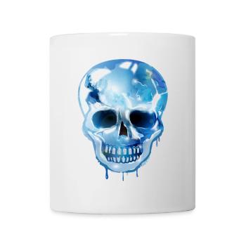 extravaganter Totenkopf koloriert im Glas Look - Tasse - Weiß - Vorne