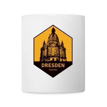 Dresden Architektur Icon Gelb - Tasse - Weiß - Vorne