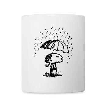 Pilze im Regen - Tasse - Weiß - Vorne
