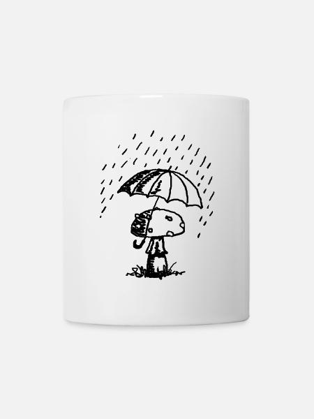 Pilze im Regen - Tasse - Weiß