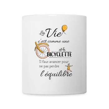 Equilibre et bicyclette - Mug blanc - blanc - Devant