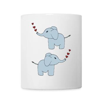 elefanten doppelt - Tasse - Weiß - Vorne