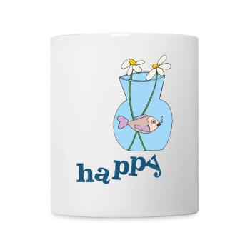 Fish in a jar Happy - Mug - white - Front