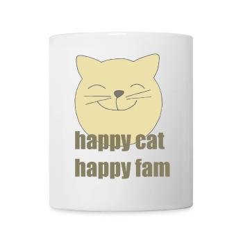 happy cat happy fam - Mug - white - Front