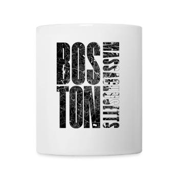 Boston Massachusetts Stadtkarte Typografie Design  - Tasse - Weiß - Vorne