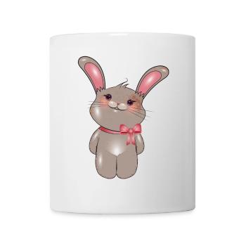 Lapin mignon avec arc dans le style comique - Mug blanc - blanc - Devant