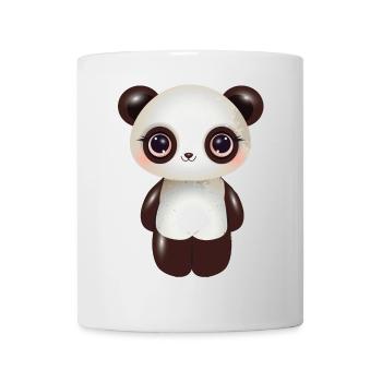 niedlicher Panda mit rosa Wangen im Comic Stil - Tasse - Weiß - Vorne