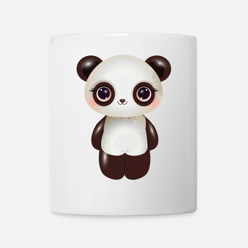 niedlicher Panda mit rosa Wangen im Comic Stil - Tasse - Weiß